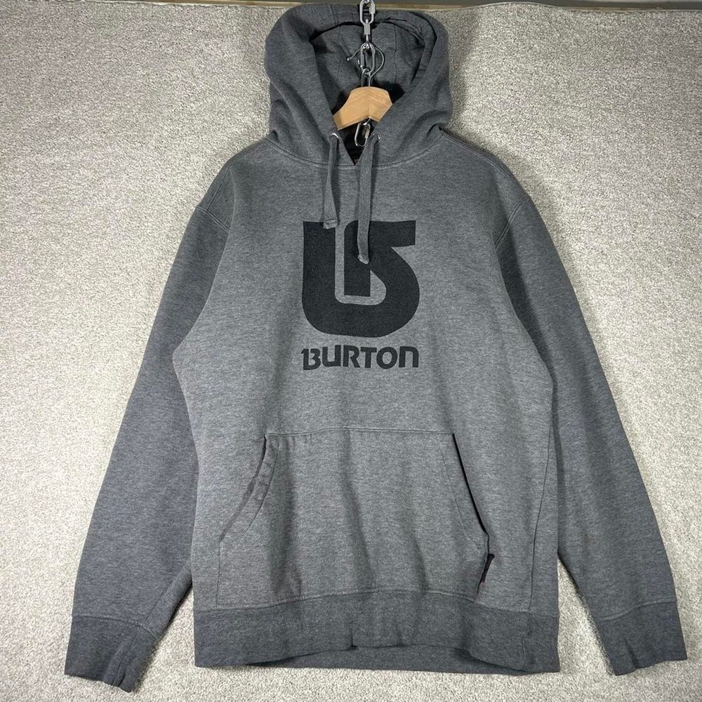 Y2K men's Burton grey snowboarding graphic grey hoodie Size L